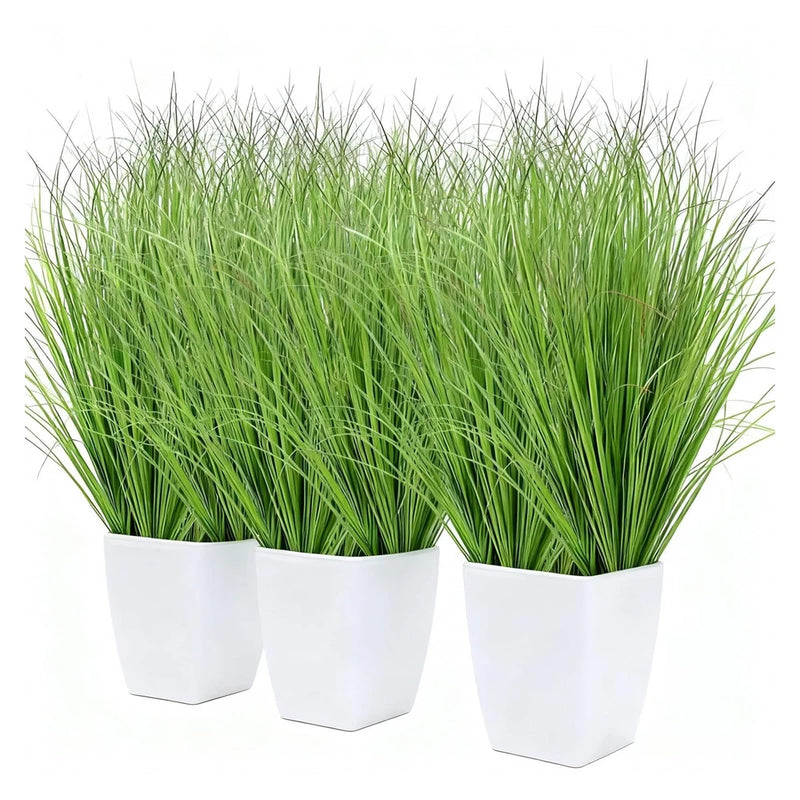 20pcs Artificial Grass Plants, 20.5 inch Faux PVC Onion Grass Wheat Stems for... Green Plant