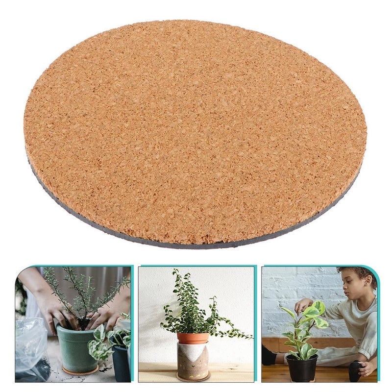 Garden Cork Plant Mat Round Absorbent Cork Flowerpot Plate Pad 6 Inch Garden Plants