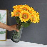 60cmArtificial sunflower Flowers bouquet silk Fake flower high quality flores fo Sunflower