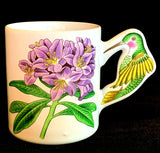 Hummingbird Handle Mug Hydrangea Blossom Mug 10 Ounce Unbranded Made In Japan Hydrangea