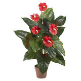 3' Anthurium Silk Plant (Real Touch) Green Plant