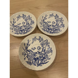 Wedgwood Ranunculus Blue Shell Edge Set Of 3 Saucers Cobalt Blue Flowers England Ranunculus