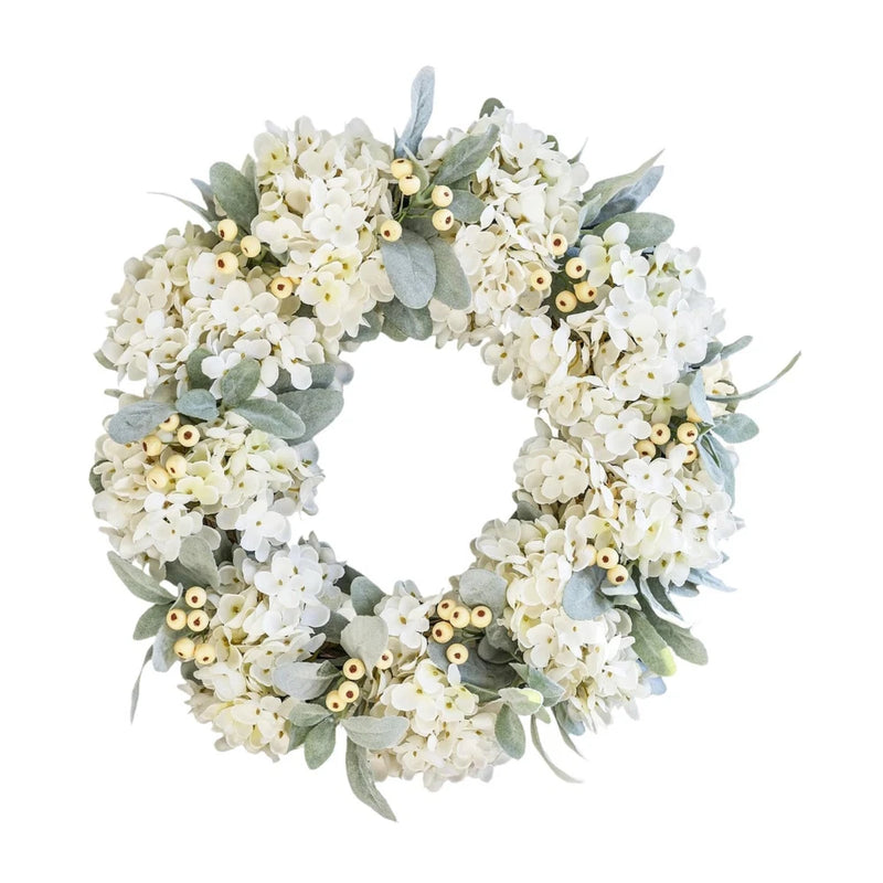 Hydrangea Flower Wreath for Front Door Flower Wreath Gift Hanging Vivid Garland Hydrangea