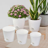 5Pcs Self Watering Planters White with Drainage Hole Gardening Pots Plant Pots Garden Plants