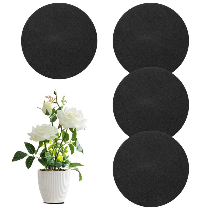 4-Pack Cork Plant Coasters, 4 Inch Cork Plant Mats for Garden [Black] Garden Plants