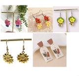 __ FREE Bouquet Flower Daisy Sunflower Rose Plant Drop Art Artsy Chic Earrings Sunflower