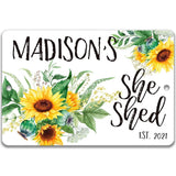 Floral Sunflower She Shed Personalized Metal Sign, Garden Shed Decor F-SHE008 Sunflower