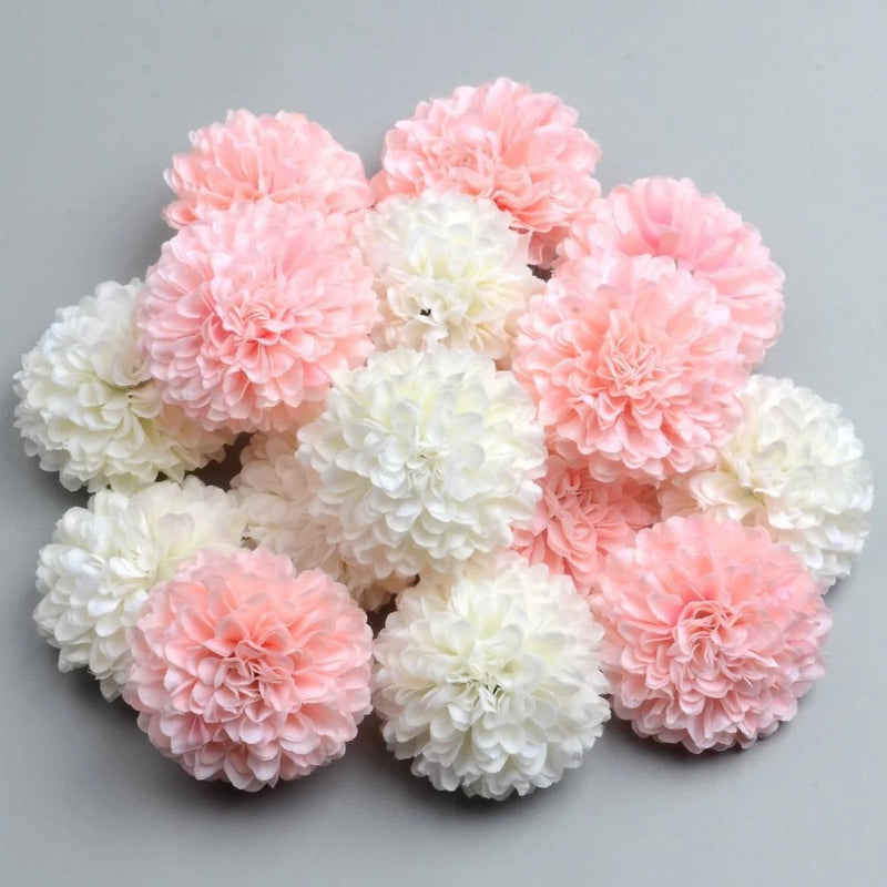 50pcs 5cm Pompom Shape Artificial Hydrangea Flower Head Home Wedding Decoration Hydrangea