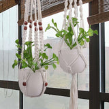 Garden Plant Hanger Macrame Hanging Planter Basket Rope Pot Holder In/Outdoor Garden Plants