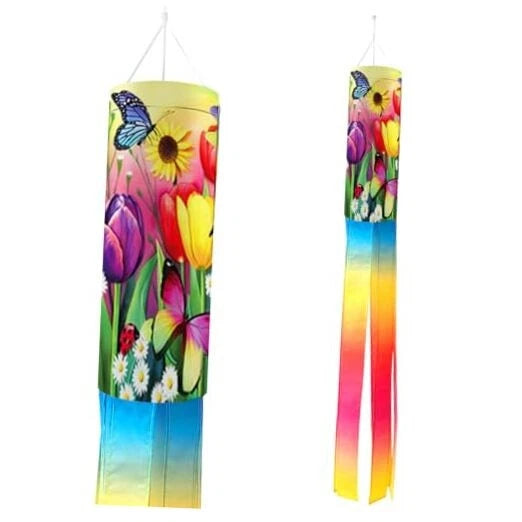Windsocks Outdoor Heavy Duty Tulip, 40 Inch Seasonal Windsocks Sunflower 40 Sunflower