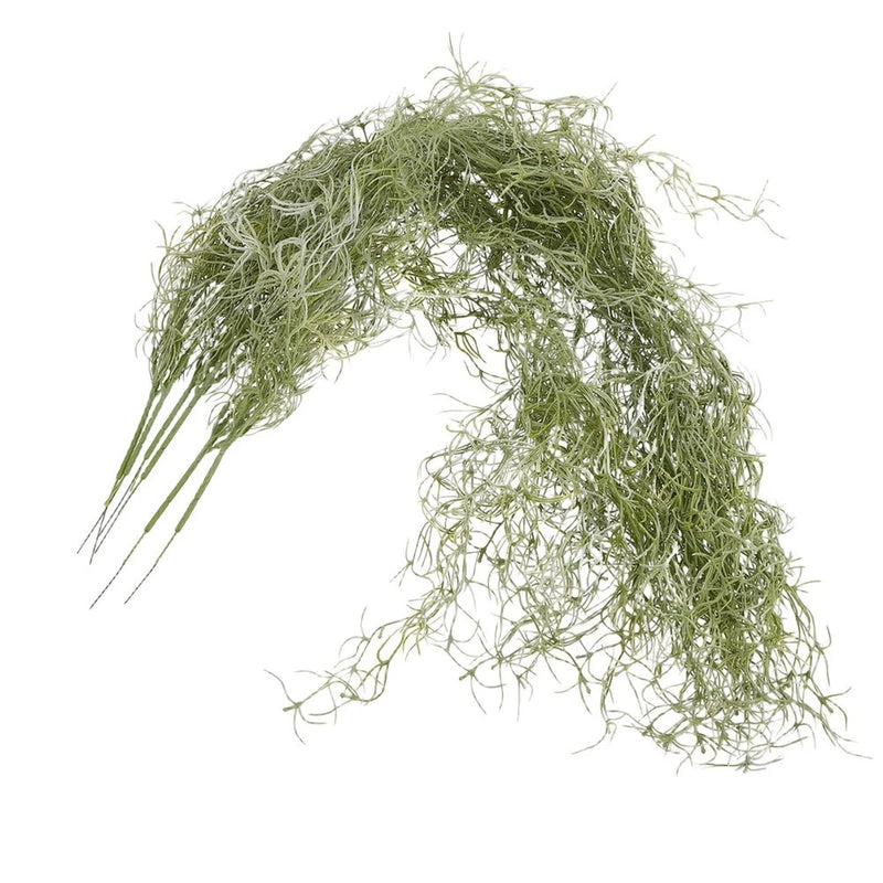 6 Pcs Artificial Vine Decoration Hanging Plants Wall Bendable Moss Green Green Plant