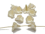 500 Ivory Acrylic Pearl Lily Bellflower Bell Flower Bead Cap Beads 12mm Lily