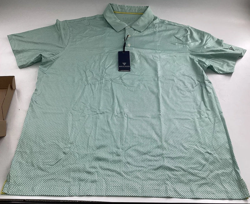M Maelreg MenÕs Short Sleeve Performance Polo Green Plant Size 4XL Green Plant