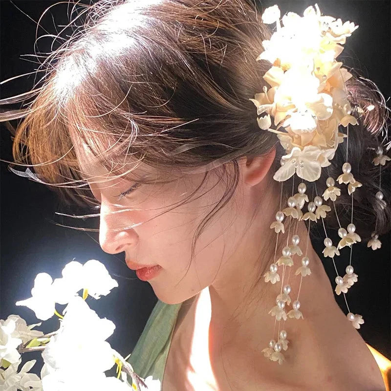 Lily of The Valley Flowers Tassel Hair Clip Retro New Chinese Style Flower Hair Lily