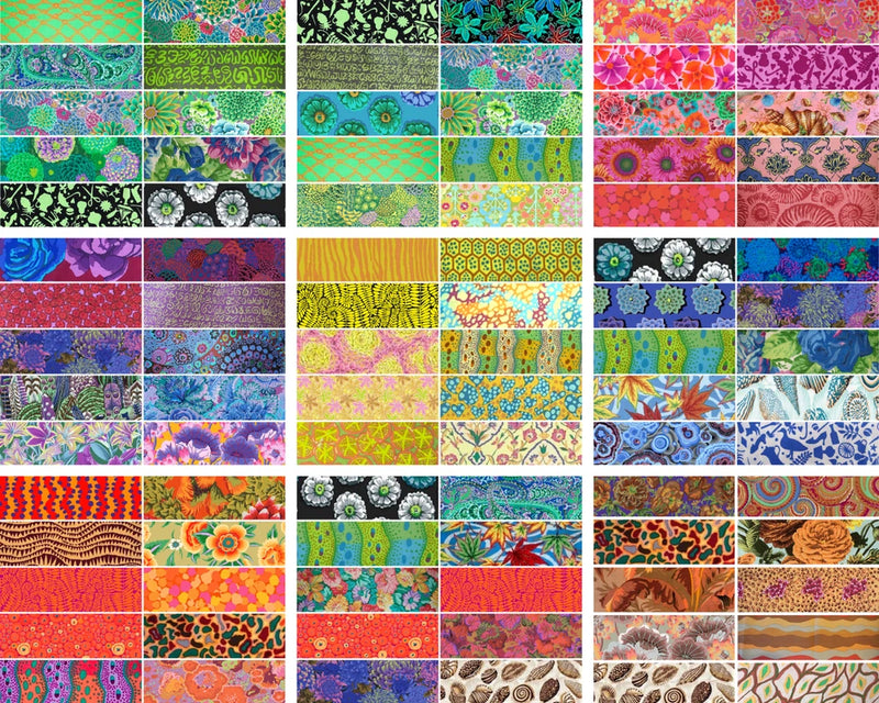 Kaffe Fassett Cotton Mix & Match 10 of  10" x 10" Layer Cakes - All Colours Flowering Plants