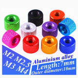 M2 M2.5 M3 M4 Colorful Knurled Thumb Round Nuts Through Hole Aluminium Alloy Roses
