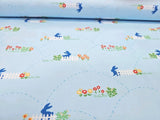 Hopping Fences   Cotton Fabric Fabric Bunny Rabbit Michael Miller By the Yard Flowering Plants