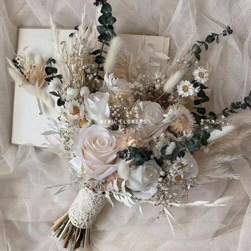 Dry Grass Wedding Bouquet Bridal Artificial Bouquet Boho Wedding Home Decoration Pampas Grass