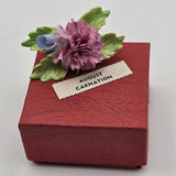 Vintage Sylvac Staffordshire Porcelain Brooch Pin August Carnation Flower In Box Carnation
