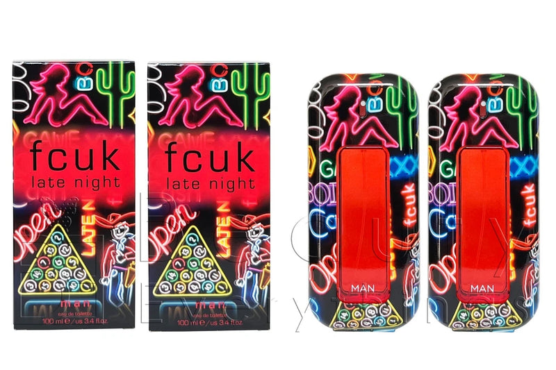 FCUK Late Night by French Connection 3.4oz EDT Spray NIB Sealed For Men 2PK EDT