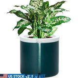 Self-Watering Terracotta Plant Pot W/ Teal Glass Container Indoor Gardening New Garden Plants