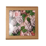 Pink Coral Foam Roses Peonies Assorted Silk Florals Artificial Flowers Box Party Bouquet