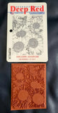 Deep Red Stamps Sunflowers Background Rubber Cling Stamp Sunflower
