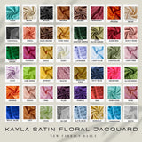 48 Colors Kayla Polyester Floral Jacquard Brocade Satin Fabric Flowering Plants