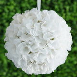 4 White Hydrangea 7" wide Kissing Balls Wedding Party Bouquets Centerpieces Hydrangea