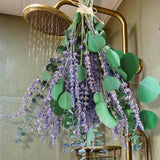 Dried Preserved Eucalyptus Stems w/ Lavender Flowers Bundle for Shower Bathroom Dried Flower