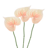 3Pcs 13" Artificial Anthurium Lily Flowers Floral Bouquet Decor, Light Orange Lily