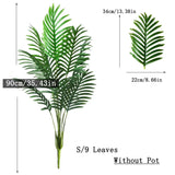 90-120Cm Large Artificial Palm Tree Tropical Fake Plants Green Plastic Palm Leaf Green Plant