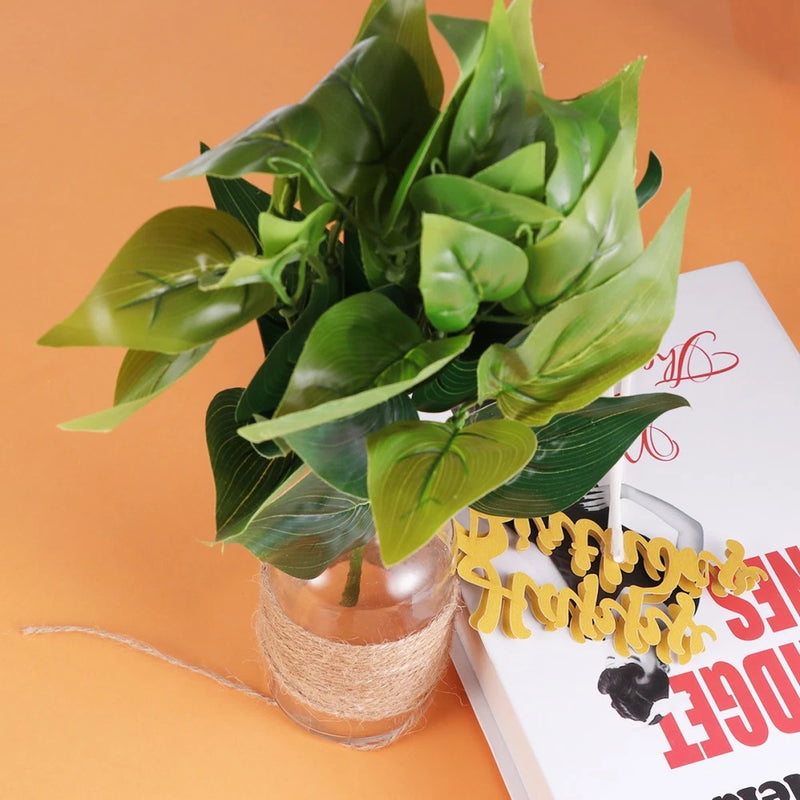 10 Pcs Tropical Leaves Decor Artificial Silk Leaf Fake Plant Wall Green Plant