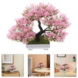 2 Pcs Artificial Plastic Welcoming Pines Plants Desktop Realistic Green Plant