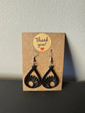 Sunflower Design Iridescent Black Resin Drop Earrings Sunflower