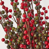 Factory Direct Craft Set of 24 Red and Green Artificial 22" Berry Sprays Green Plant