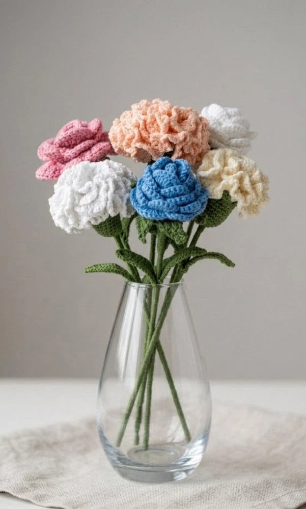Handmade Crochet Flower Pick Your Color Forever Gift Carnation