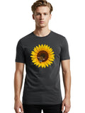 Bee-On-Sunflower Mens Graphic Tee, 100% Cotton, Casual Summer Wear Sunflower