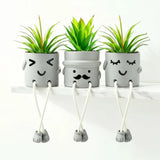 3Pack Fake Plants in Cute Pots, Indoor Faux Plants Decorations Lifelike with ... Green Plant