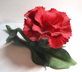 Vintage DEA Capodimonte Detailed Flower Figurine Pink Carnation 6 5/8" Carnation