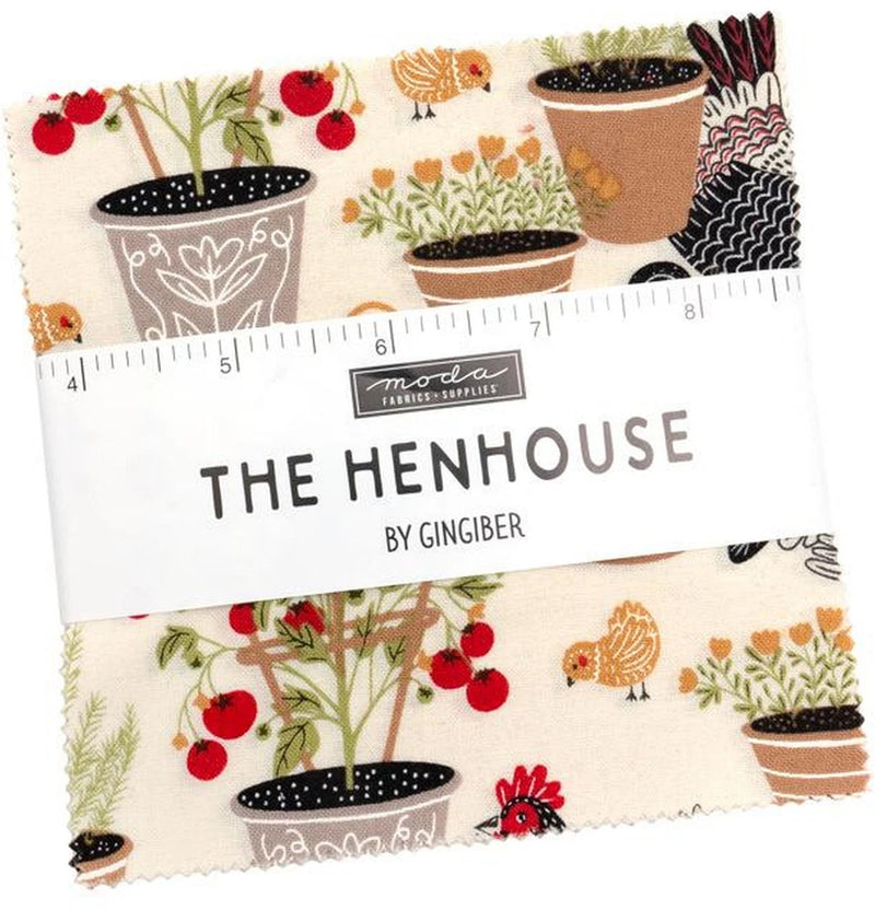 The Henhouse Moda Charm Pack 42 100% Cotton 5-inch Precut Cotton Fabric Squares Flowering Plants