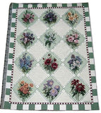 Floral Annual Bouquets Crafters Unfinished Tapestry Wall Hanging Fabric Remnant Flowering Plants