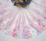 1 Yard Sun Flower Embroidered Tulle Lace Trim Sewing Nylon Width 7 inches Sunflower