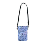 Hydrangea Small Wallet Crossbody - Floral Cell Phone Wallet w/Adjustable Strap Hydrangea