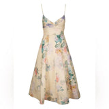 Zimmermann Illuminate Picnic Dress in Lemon Hydrangeas Size 3 AU Floral Linen Hydrangea