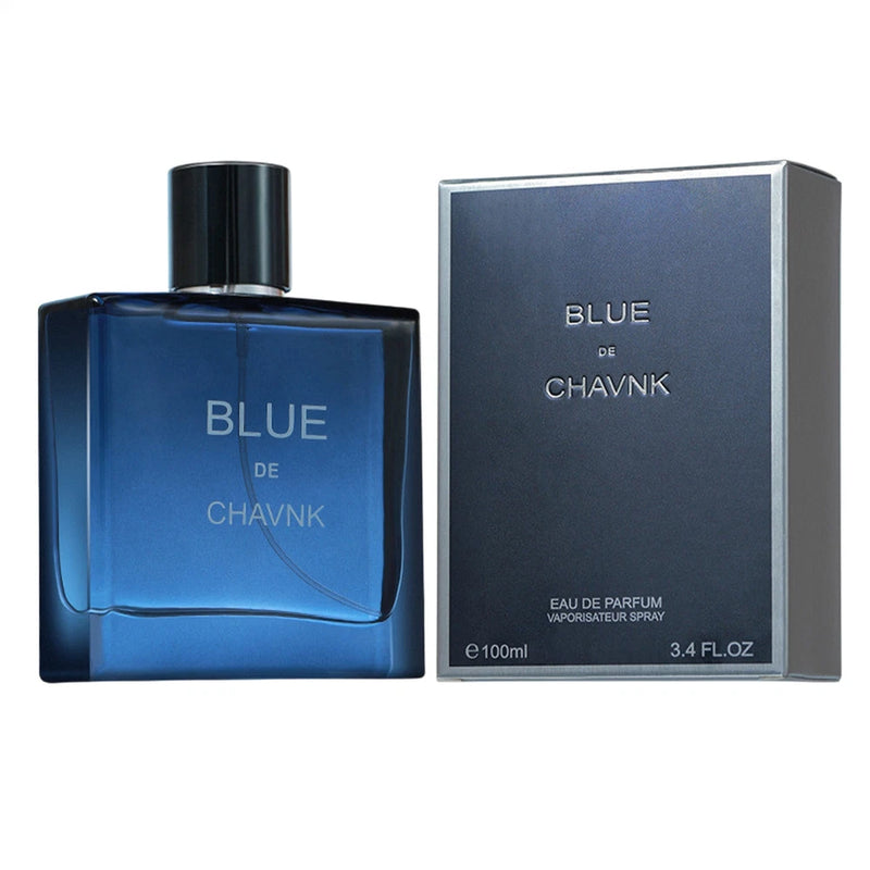 Men’s Blue De Chavnk cologne spray bottle with black cap and 100 ml box