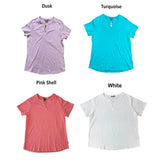 Eddie Bauer Women's Soft Easy Fit Short Sleeve V Neck Tee Roses