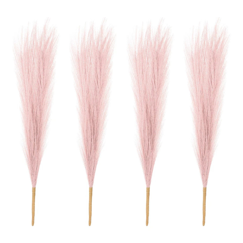 4 Pcs 17 Inch Faux Pampas Grass Artificial Boho Decor Light Pink Pampas Grass