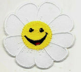 DAISY HAPPY FACE Iron on Patch Flowers 2" Daisies