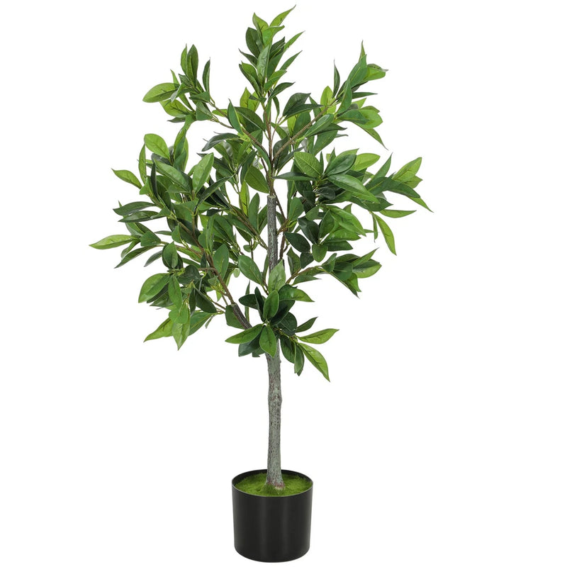 Faux Laurel Tree Potted Artificial Plant 345 Leaves Indoor DŽcor Green Plant